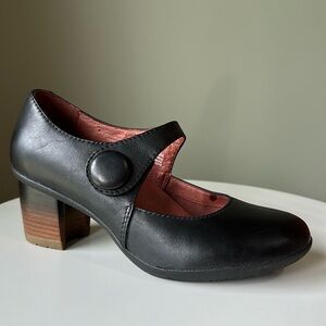 Dansko Black Leather Mary Jane Heels